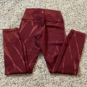 Lululemon wunder train sun bleached red merlot 4 25”